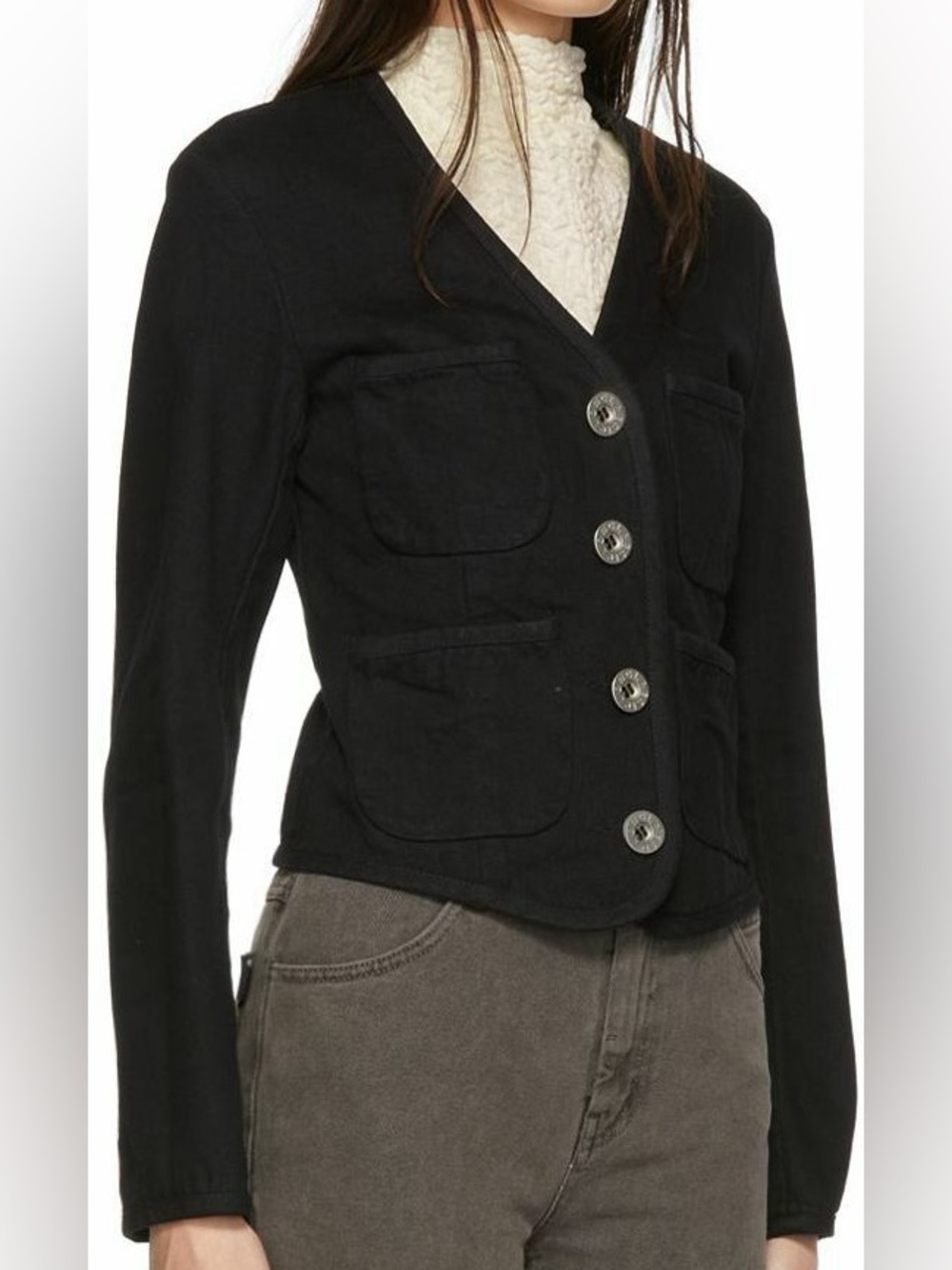 Low Classic black short denim jacket